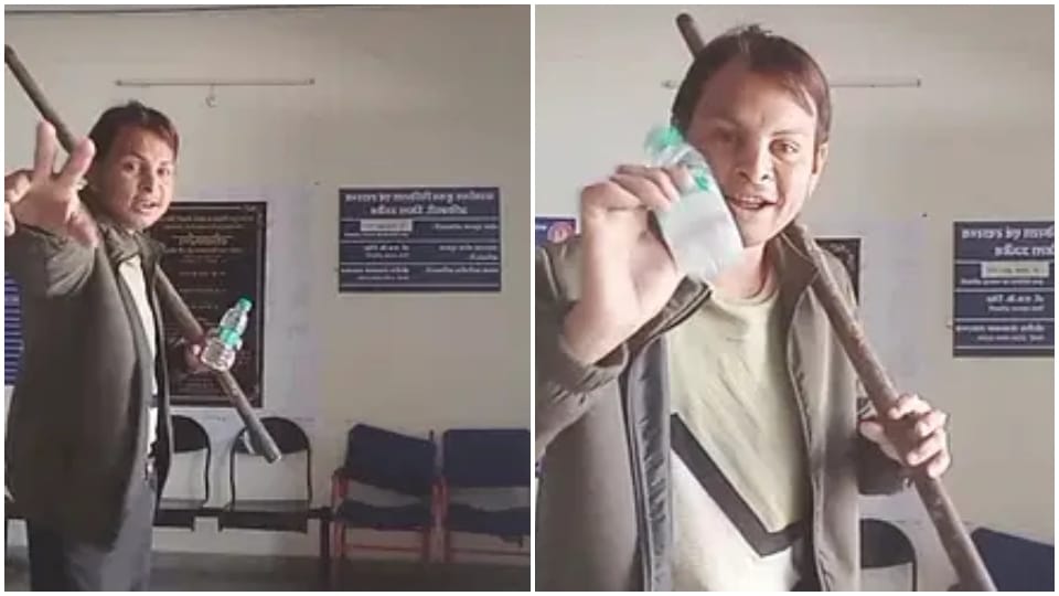 NHM's Babu made a reel with a bottle in his hand