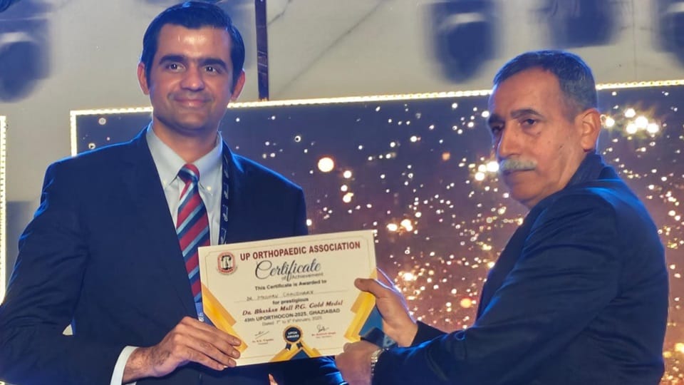 Dr. Madhav Choudhary gets gold medal in UPOrthocon