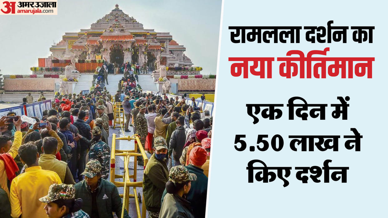 Ram Temple: Record of darshan broken in Pran Pratistha, five and a half lakh people reached Ram Temple in one