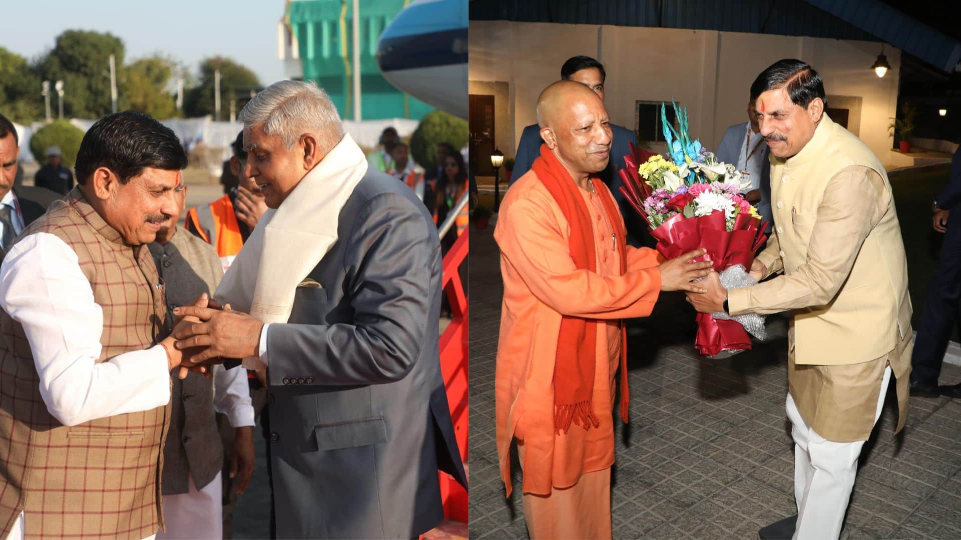 MP News: Gathering of stalwarts at the wedding of former CM Shivraj's son, CM welcomed Vice President, Yogi