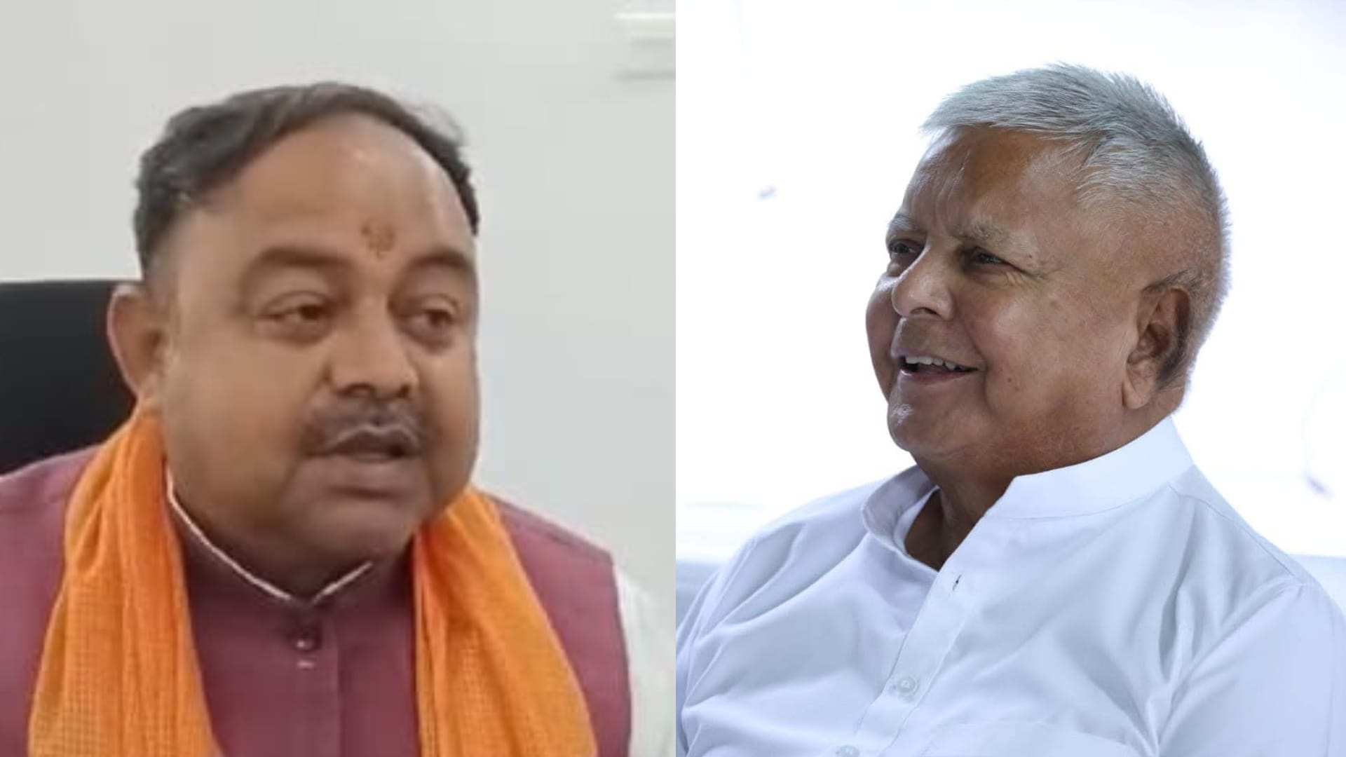 बिहार सरकार के श्रम संसाधन मंत्री संतोष सिंह और लालू प्रसाद यादव।