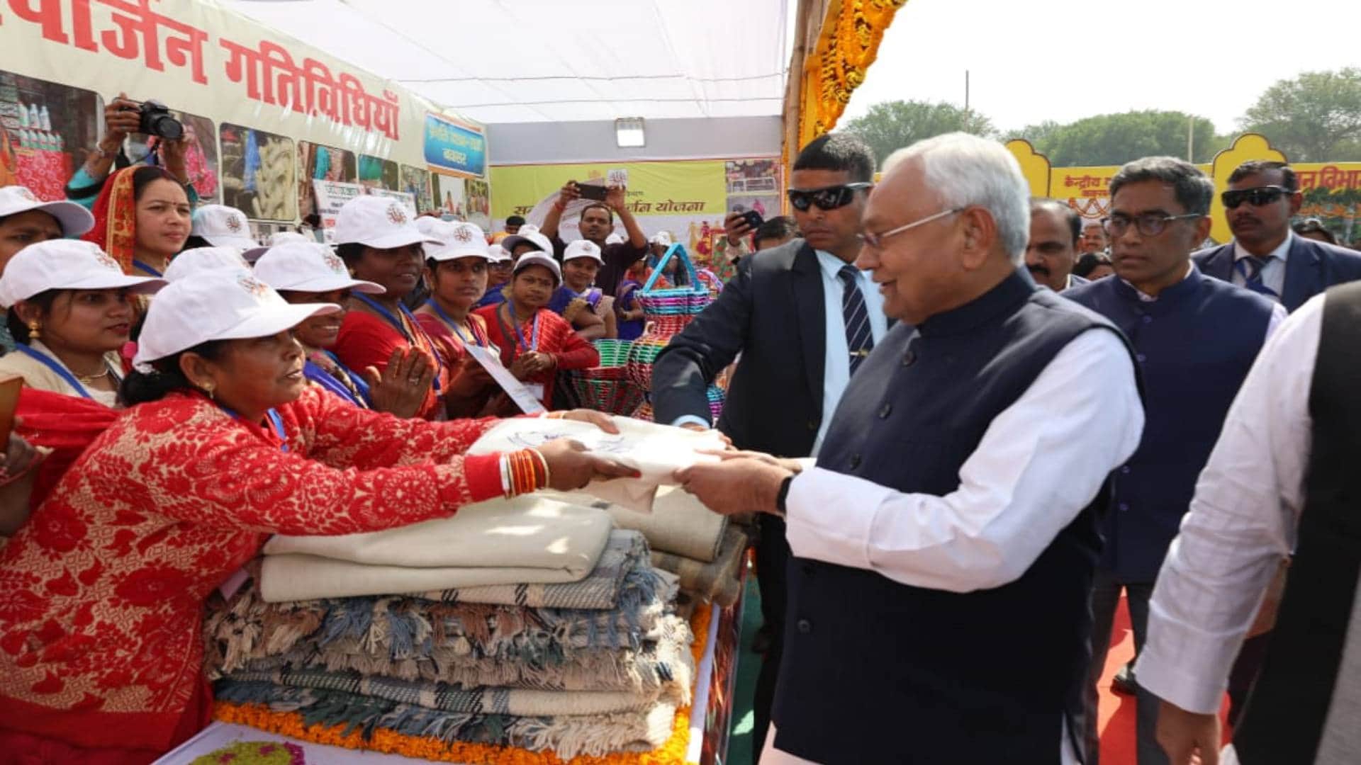 Pragati Yatra CM Nitish gave gift of 450 crores Buxar he left there was race to loot flower pots Dalits angry