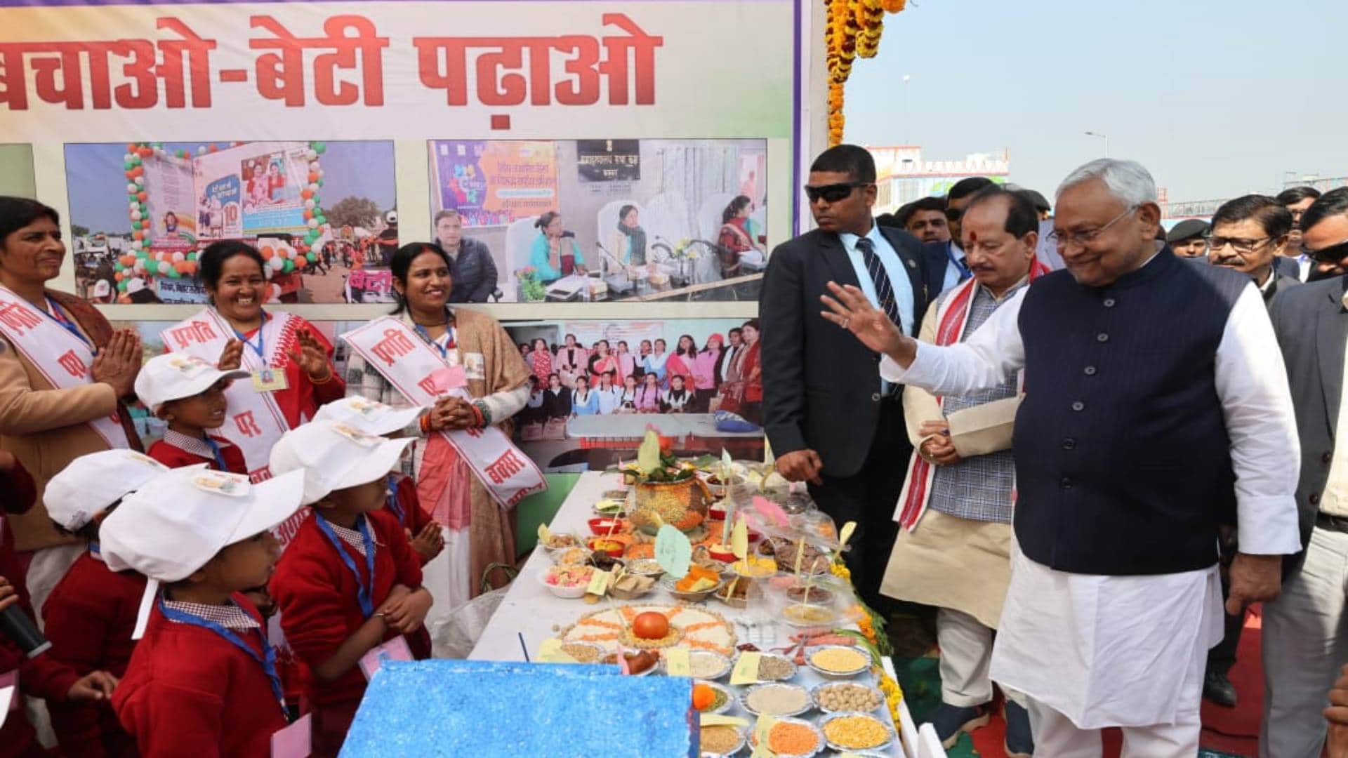 Pragati Yatra CM Nitish gave gift of 450 crores Buxar he left there was race to loot flower pots Dalits angry