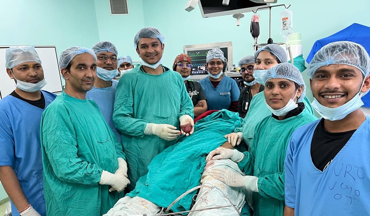 The patients life was saved by removing half the kidney with tumor the remaining part was also preserved