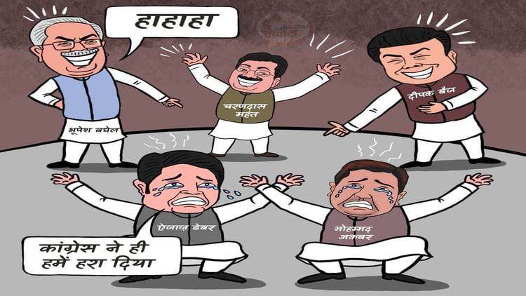 निकाय चुनाव में BJP की बड़ी जीत: पोस्टर में पूर्व मेयर एजाज ढेबर को रोते दिखाया, लिखा- कांग्रेस ने ही हरा दिया