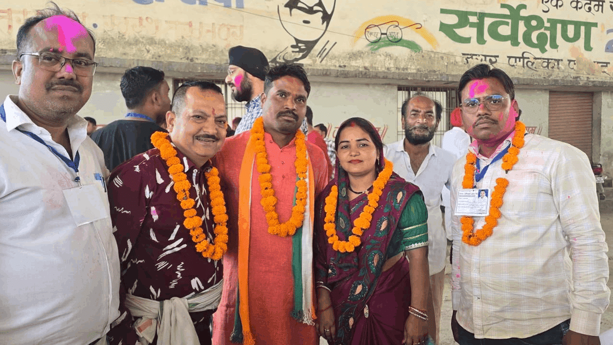 Congress worker Shailendra Nirmalkar registered a record victory in Bilaspur ward