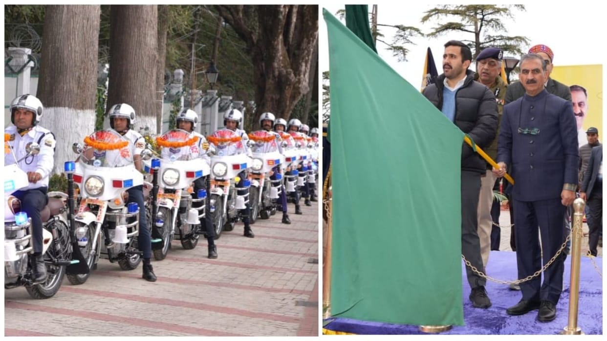 Himachal Pradesh CM Sukhu flagged off 27 police motorcycles for road safety