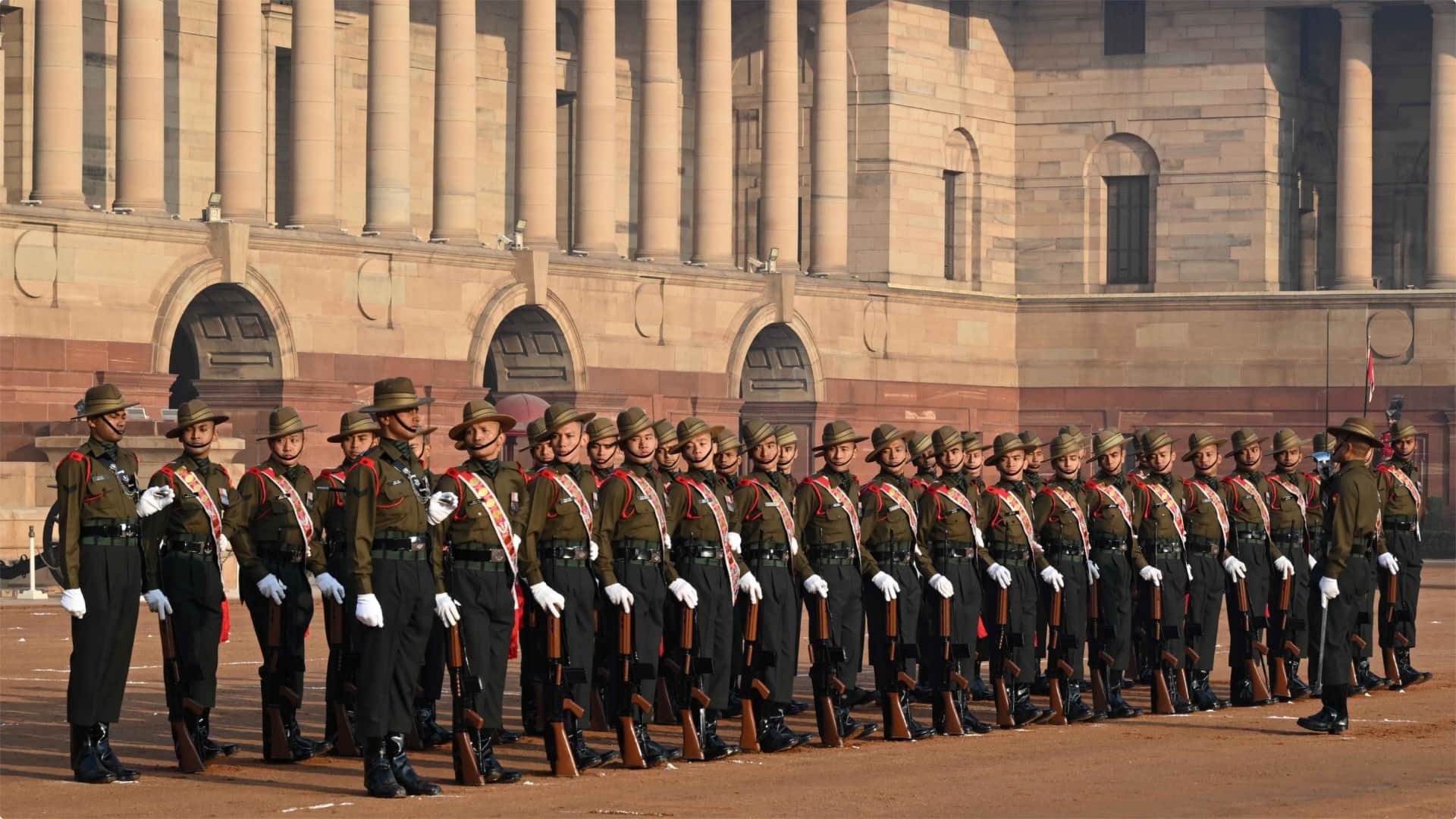 The inaugural show of Change of Guard Ceremony in new format was held at the Forecourt of Rashtrapati Bhavan