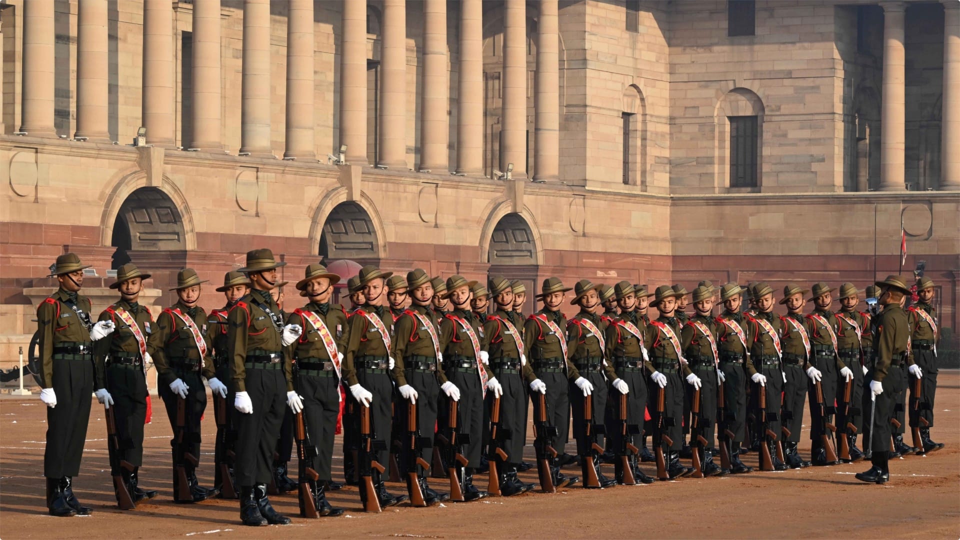 The inaugural show of Change of Guard Ceremony in new format was held at the Forecourt of Rashtrapati Bhavan