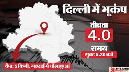 दिल्ली में भूकंप के झटके