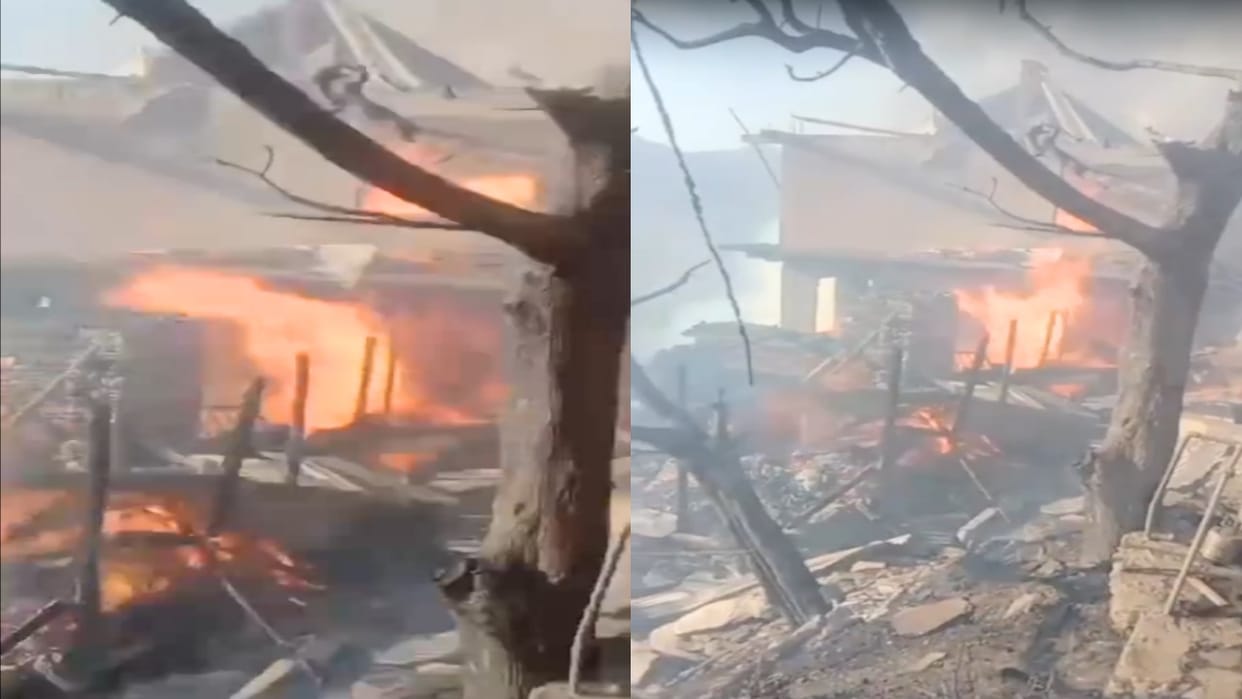 Fire in Tandi village of Sainj valley, two and half storey house, two cow sheds and small scale industry reduc