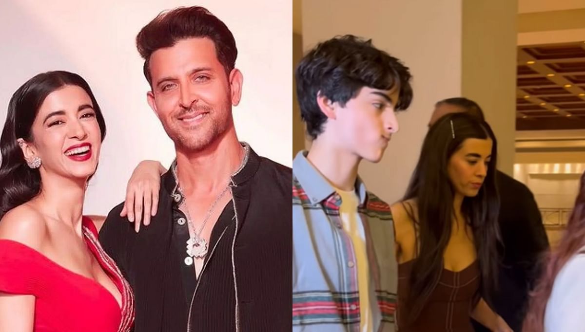 Actress Saba Azad With Boyfriend Hrithik Roshan Son At Mumbai Event Social Media Users React - Amar Ujala Hindi News Live - Saba Azad:बॉयफ्रेंड ऋतिक रोशन के बेटे संग नजर आईं सबा