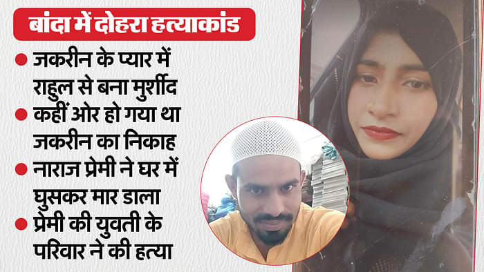 Double murder in Banda girl was stabbed to death family members beat lover to death