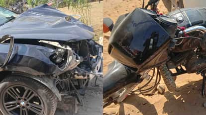 हादसे के बाद क्षतिग्रस्त वाहन।