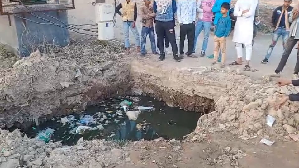 three-year-old child died after falling into a water-filled pit while playing