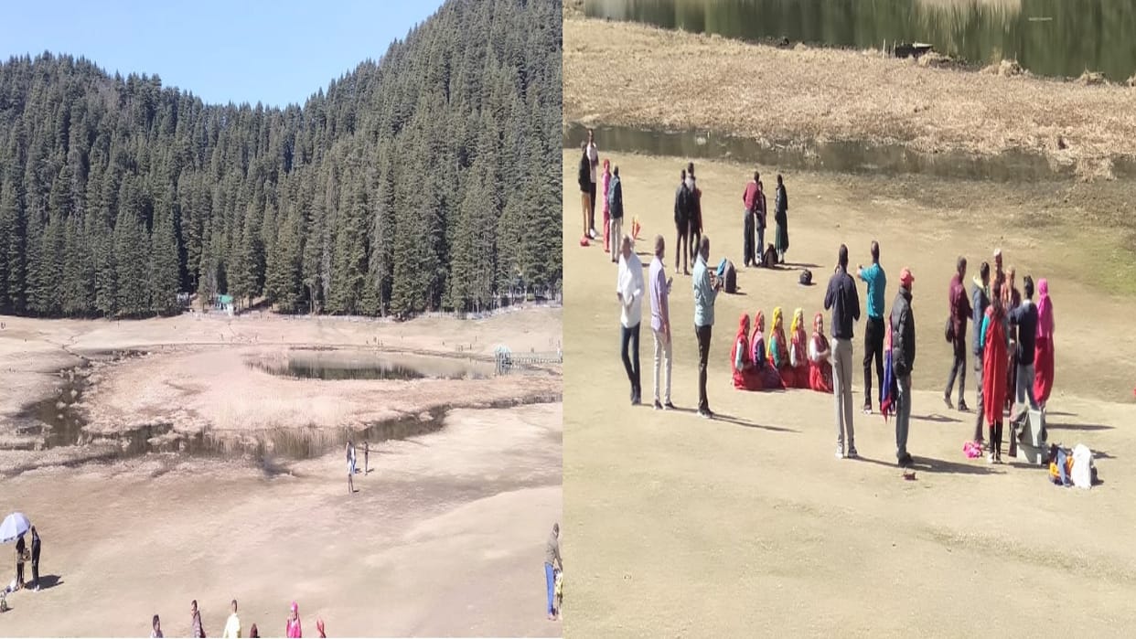 Tourists flocked to the tourist spot Khajjiar to see the beautiful valleys