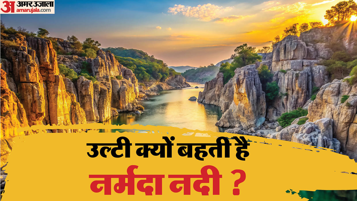 why does narmada flow reverse in hindi know the reason why narmada river flows opposite