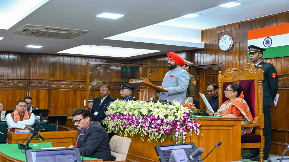 Uttarakhand budget session 2025 Governor one hour speech, opposition created ruckus in middle and walked out