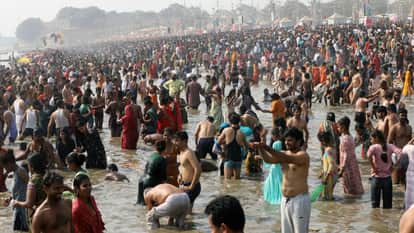 Actor Akshay Kumar takes a holy dip in Sangam waters during ongoing Mahakumbh in UP Prayagraj