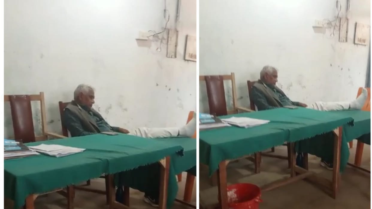 Kanungo found sleeping during duty in tehsil video goes viral SDM avoids taking responsibility