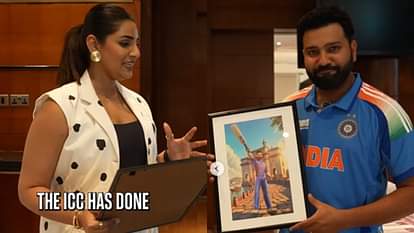 VIDEO: ICC Avatar initiative for captains in Champions Trophy, Rohit Sharma gets special gift Sanjana Ganesan