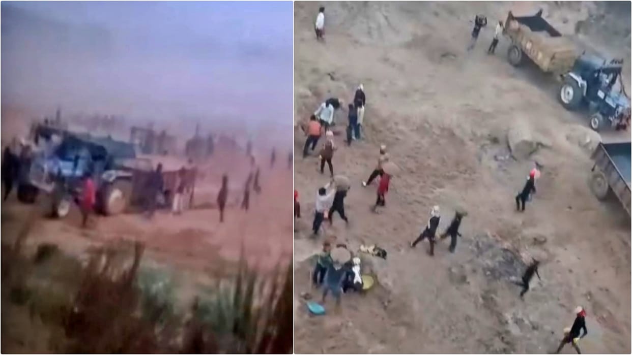 Nalanda News: Hundreds of people are illegally extracting sand in tractors from river; Dekuli bridge in danger