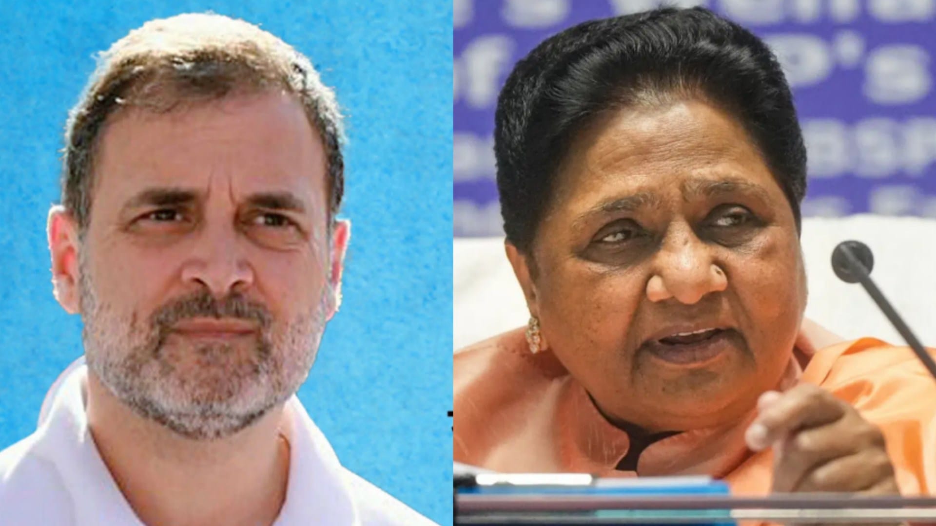 कांग्रेस नेता राहुल गांधी व बसपा सुप्रीमो मायावती।