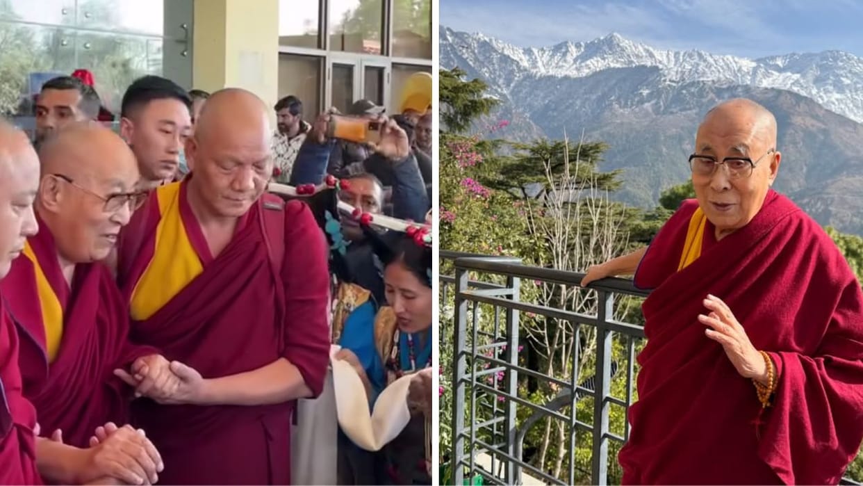 Dalai Lama returned after one and a half month Tibetan administration and people welcomed at Gaggal airport
