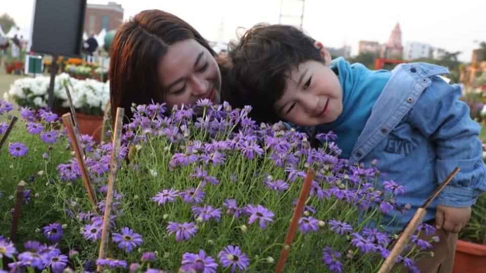 Photos of flower show in Noida Sector-33A Shivalik Park