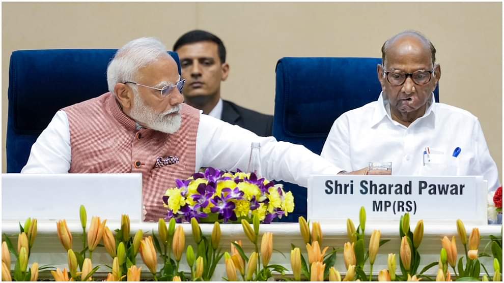 PM Modi special gesture to Pawar wins hearts at Marathi literary festival See Photos