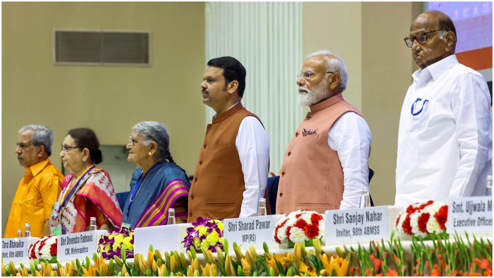 PM Modi special gesture to Pawar wins hearts at Marathi literary festival See Photos