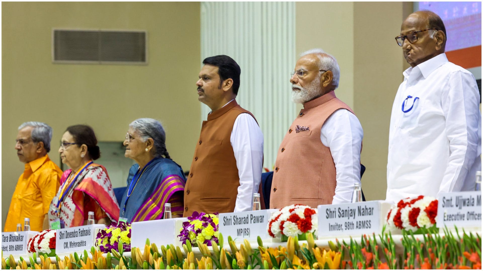 PM Modi special gesture to Pawar wins hearts at Marathi literary festival See Photos