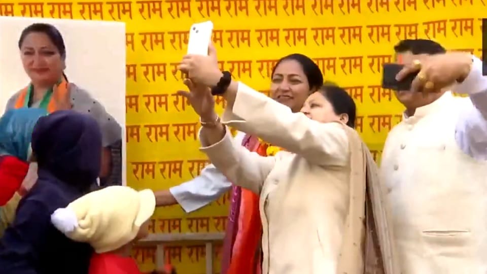 Delhi CM Rekha Gupta meets people as a large number of them gather outside her residence to greet her