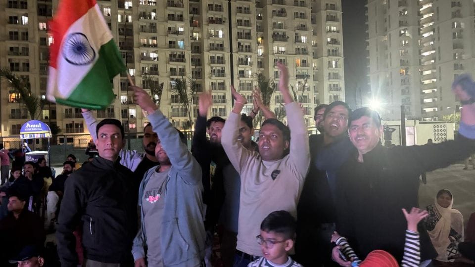 India resounding victory over Pakistan Spectators celebrated Noida photos