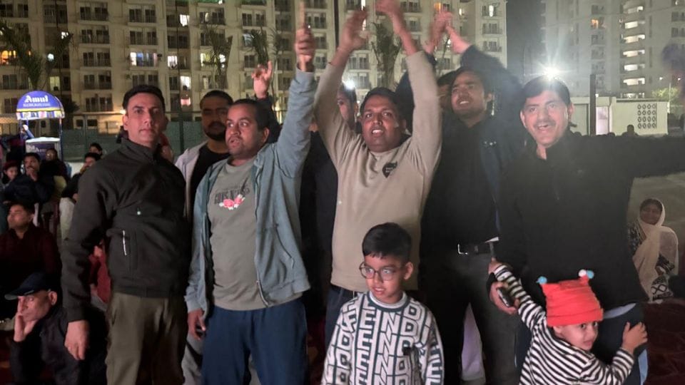India resounding victory over Pakistan Spectators celebrated Noida photos