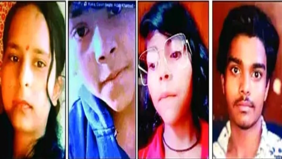 Three girl students including two sisters died after falling from the bike