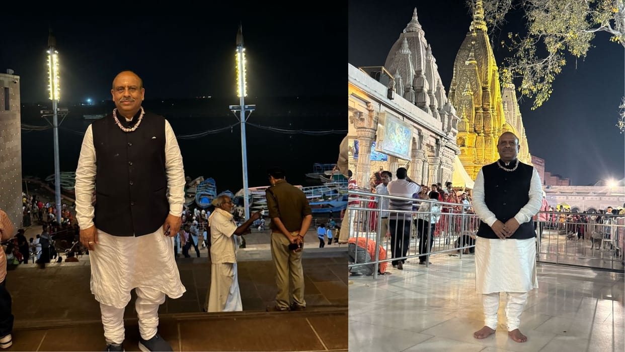 Newly nominated Speaker of Delhi Assembly Vijender Gupta visited Kashi Vishwanath Temple