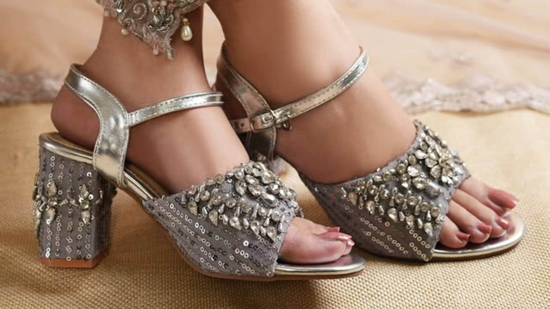 Trendy Fancy Footwear Collection for Wedding and function Block heels mojdi Kolhapuri sandals disprj
