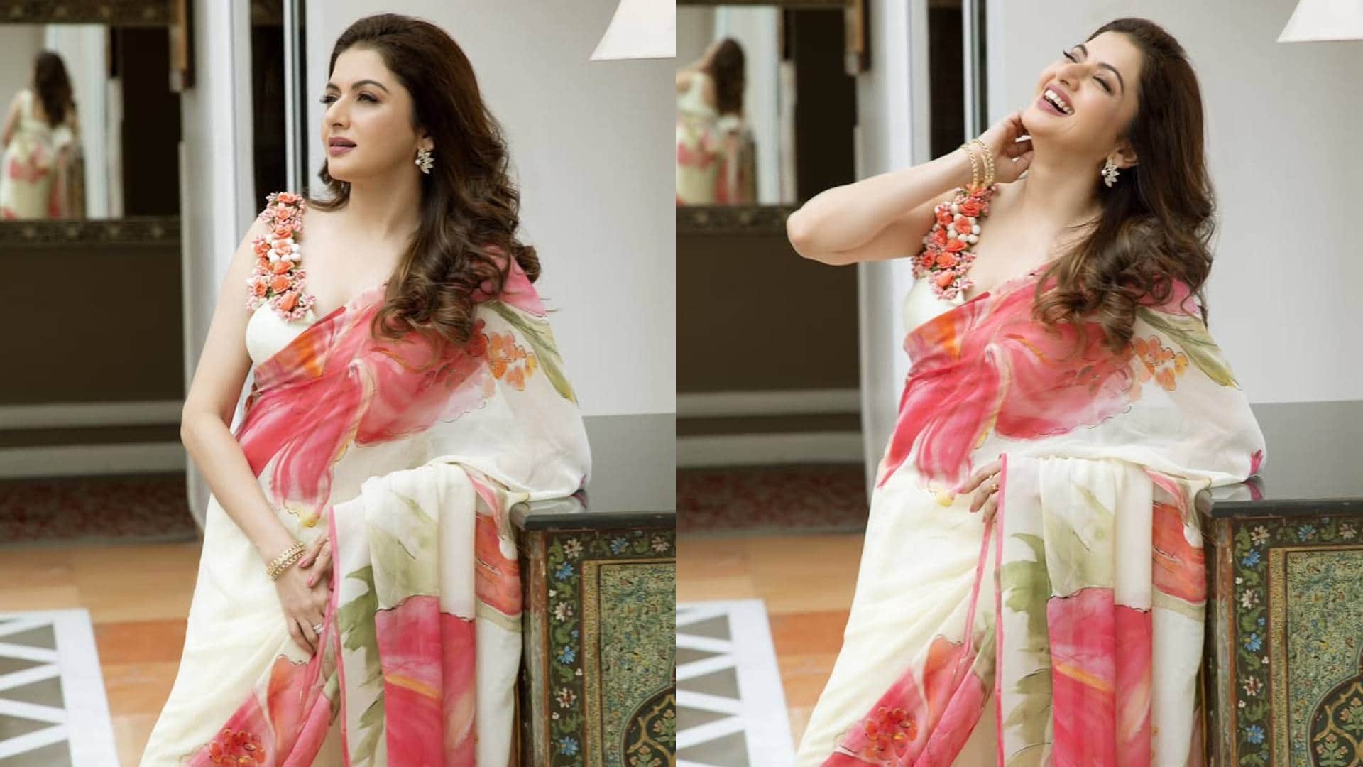 Saree For Wedding above 40 and feel hesitant in wearing saree take ideas from Bhagyashree Looks disprj