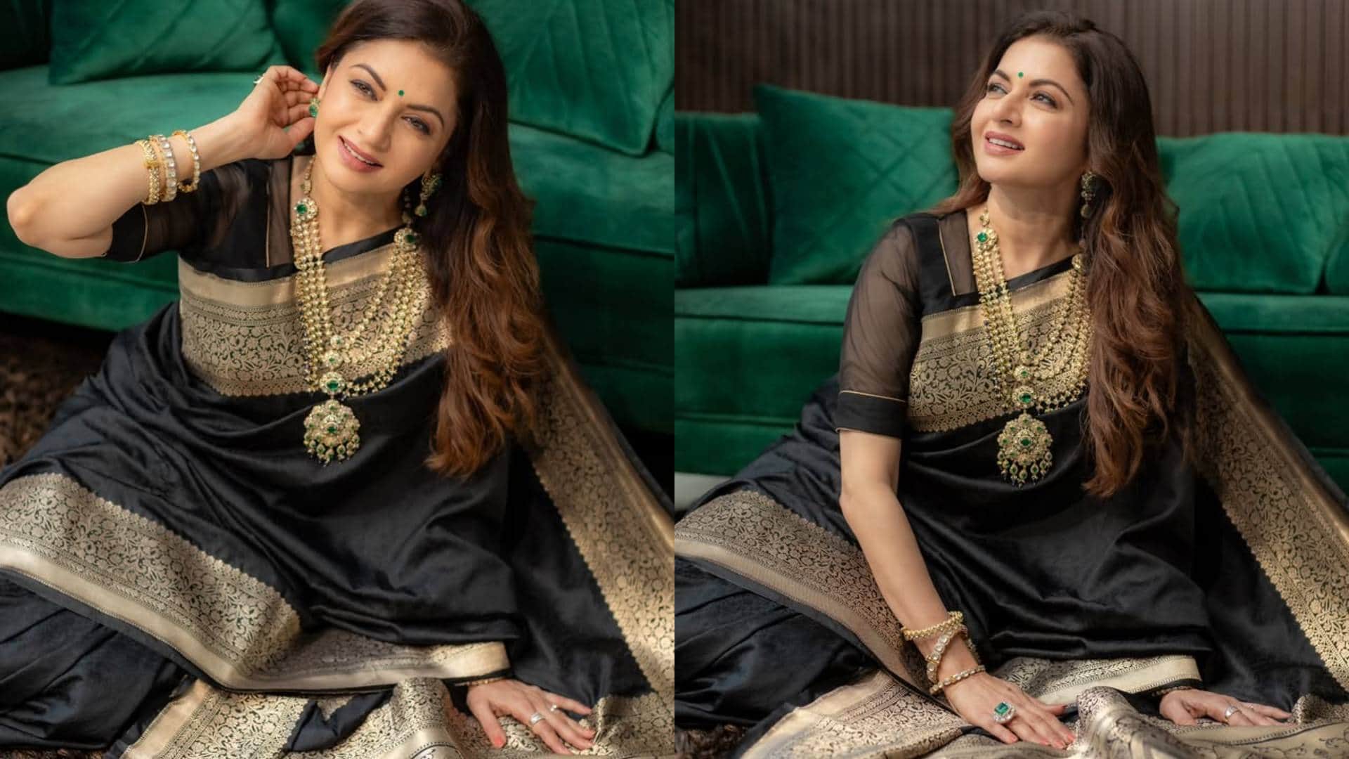 Saree For Wedding above 40 and feel hesitant in wearing saree take ideas from Bhagyashree Looks disprj