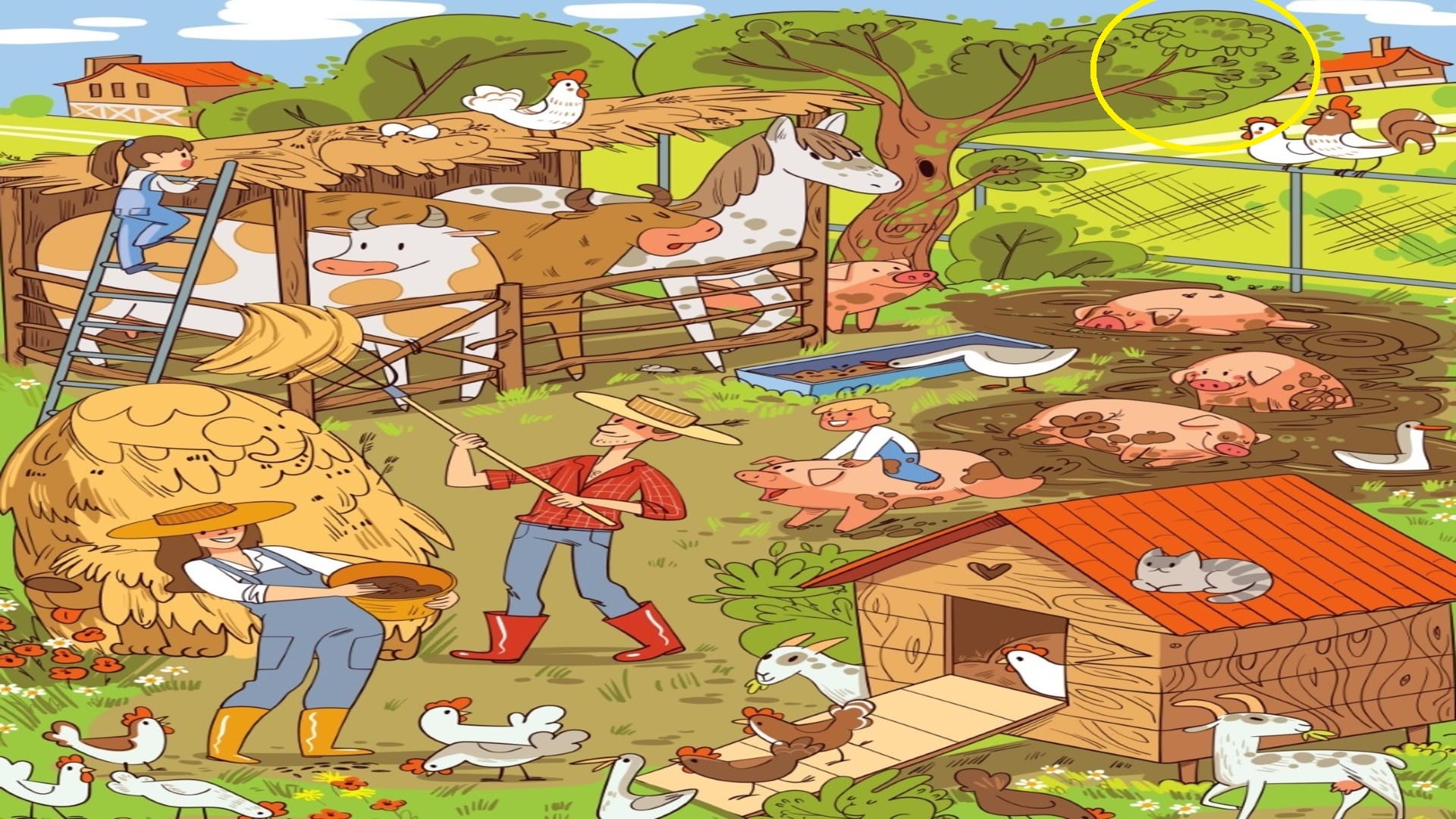 Optical Illusion Iq Test Brain Test You Have Hawk eyes then find Sheep in 9 Seconds