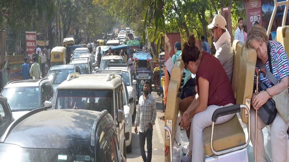 Tourists stuck in traffic jam on VIP Road for one hour
