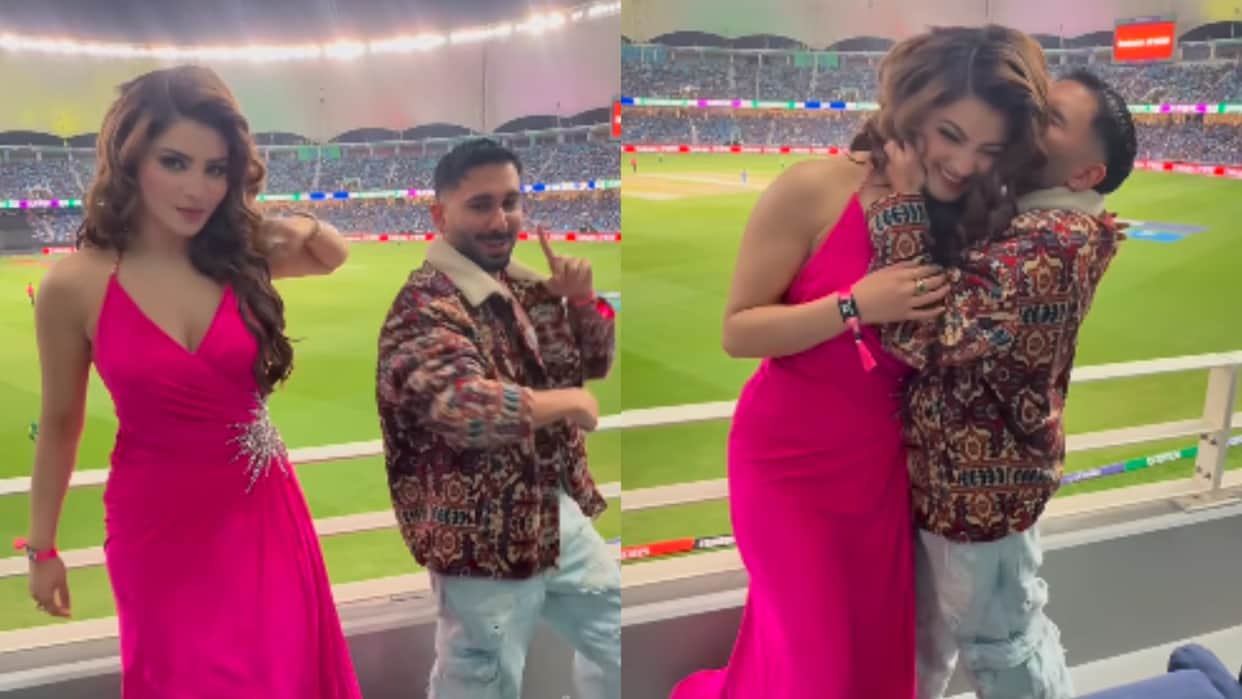 Urvashi Rautela dance during India Pakistan match Orry took pinch posted video is going viral