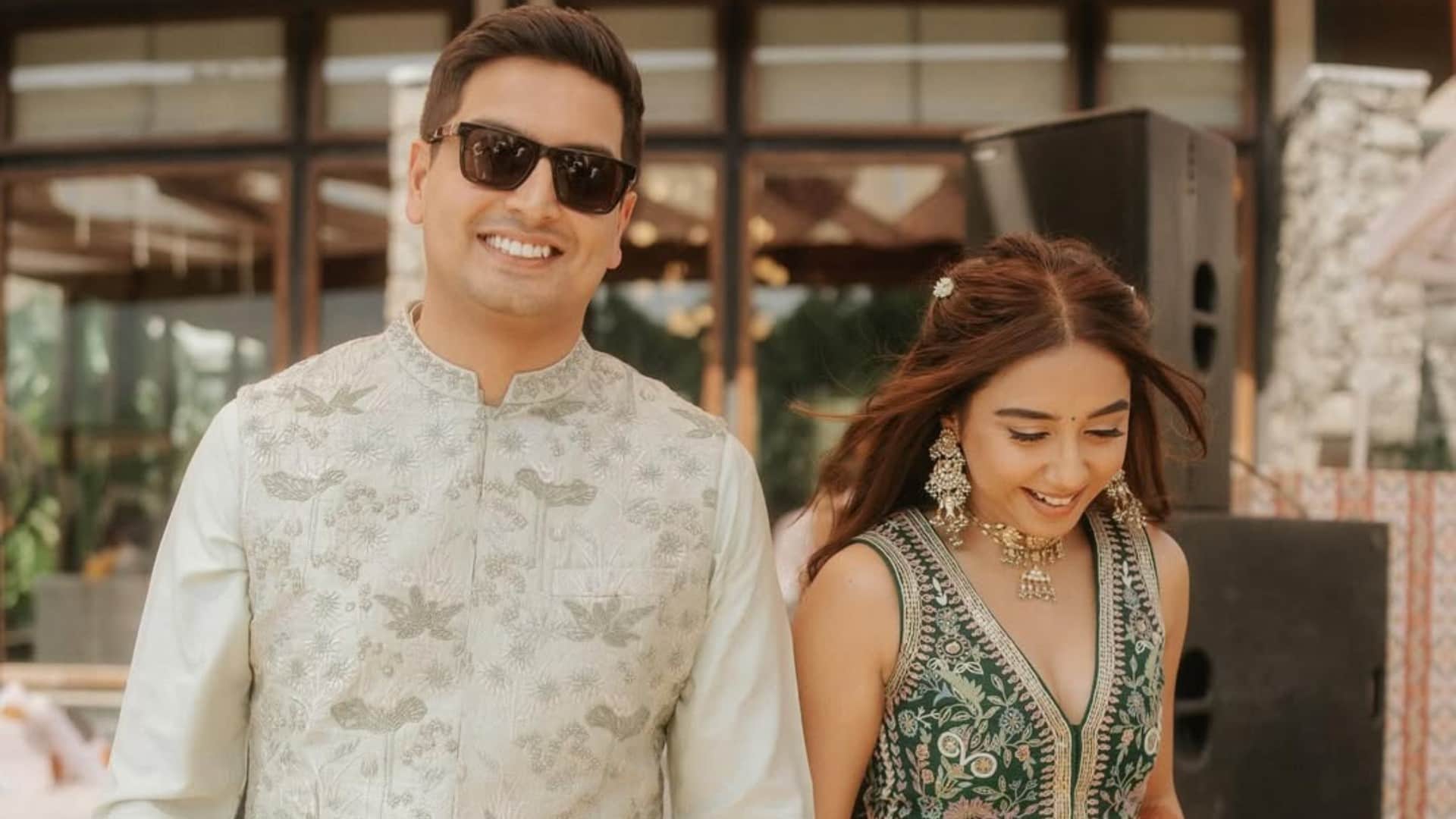 Prajakta Koli shared pictures of pre wedding ceremony actress hot romance with her fiance Vrishank Khanal