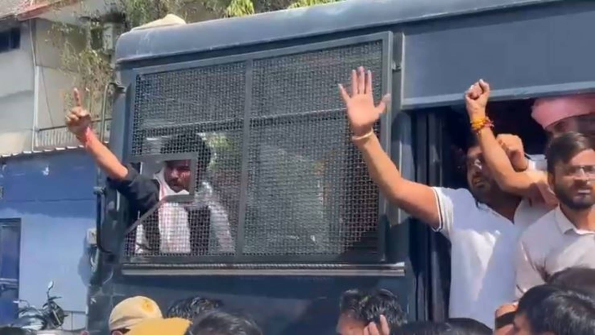 In pictures Congress protests outside Rajasthan Assembly angry over comments on Indira Gandhi