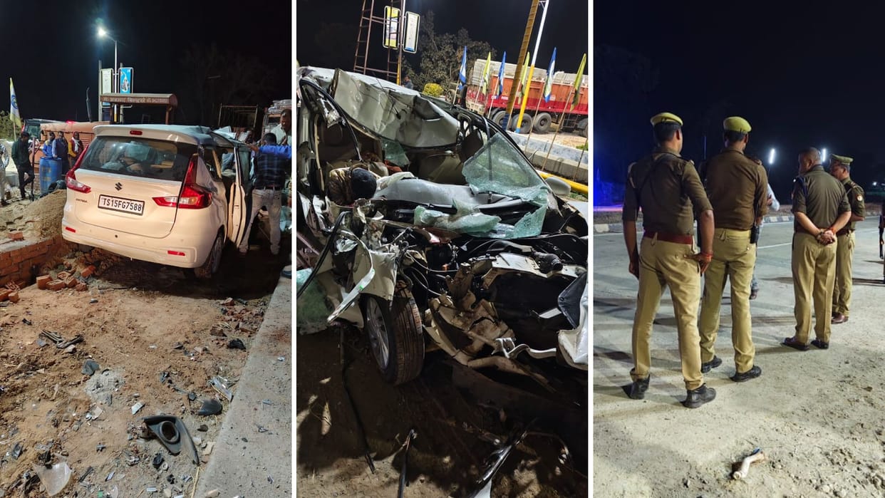 Big accident in Mirzapur Telangana passenger vehicle collided with a parked truck many dead and three injured