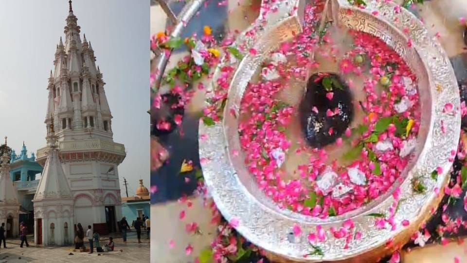 huge crowd of devotees at Bhanweshwar temple situated on banks of river Sai in Raebareli On Shivratri