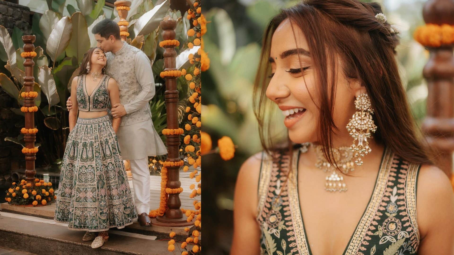 Prajakta Koli Looks ethnic to western images viral wedding ceremony of Prajakta Koli and Vrishank Khanal