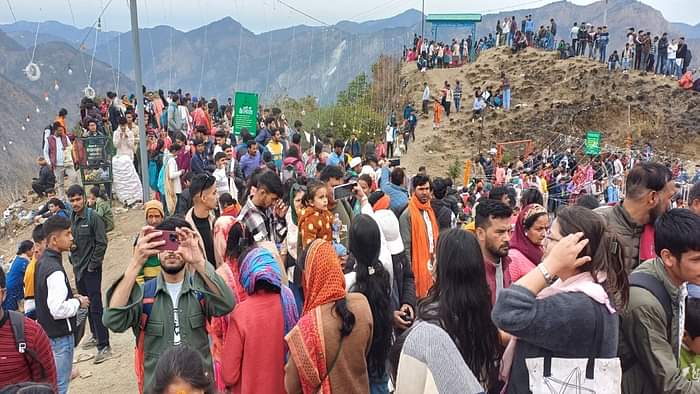 Crowd of devotees gathered in Chhota Kailash on Mahashivratri