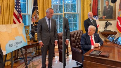 "I'm just looking at it--it's beautiful": US President Trump gets teary-eyed over Gulf of America map